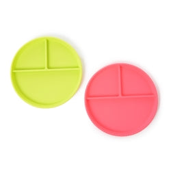 Chartreuse/Pink CB EAT by Chewbeads Silicone Plates- Set of 2