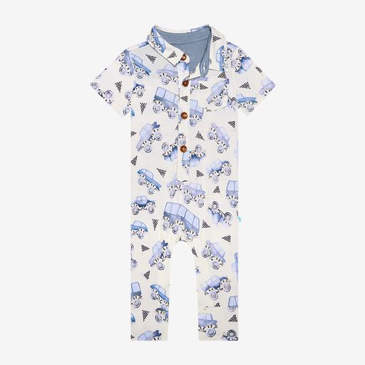 Franklin SS Collared Henley Long Romper