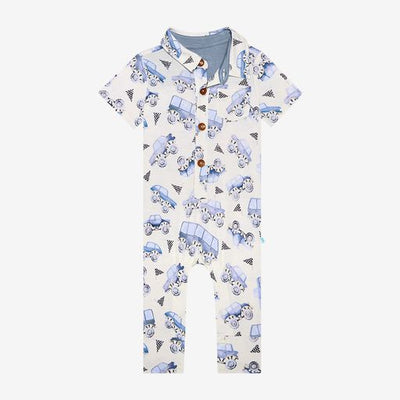 Franklin SS Collared Henley Long Romper