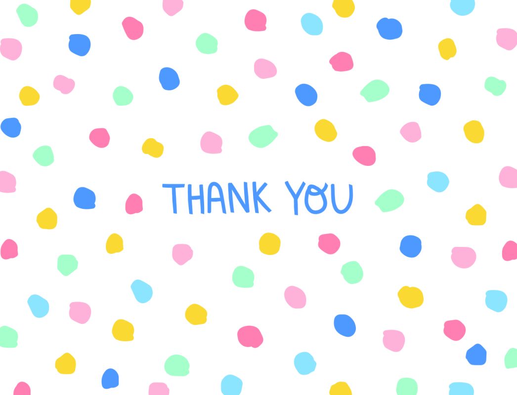 Happy Stripes And Dots Notecard- 12ct Boxed- Thank You