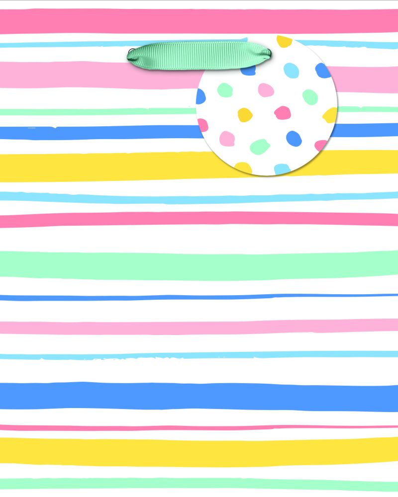 Happy Stripes And Dots Tote Bag- Small