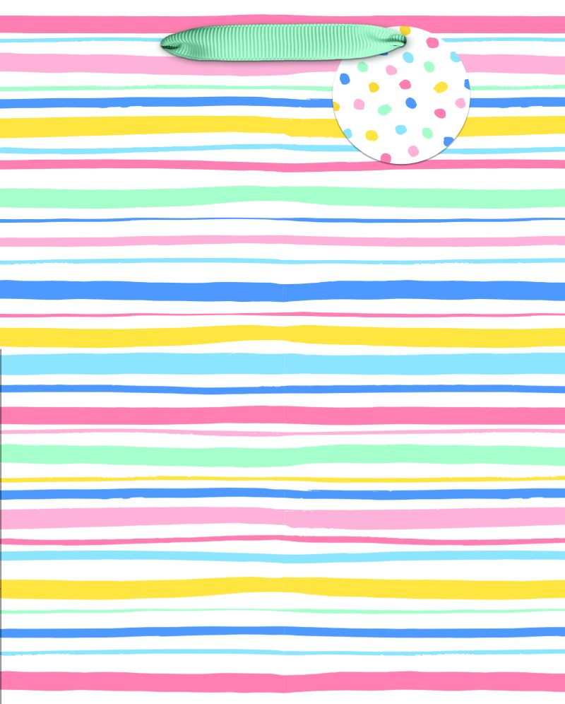 Happy Stripes and Dots Tote Bag-Large