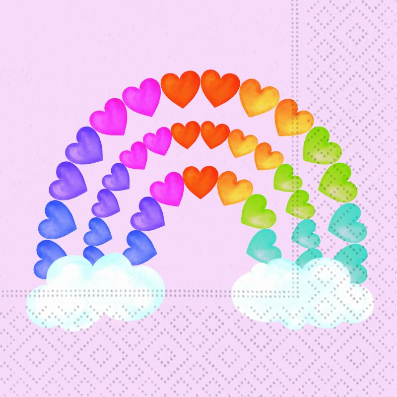 Over The Rainbow Napkin- Beverage