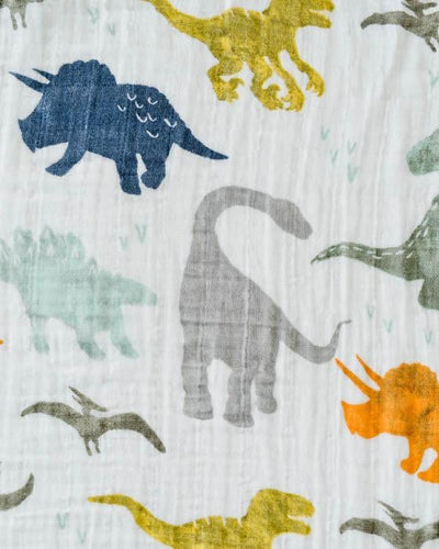 Cotton Muslin Swaddle Single- Dino Friends