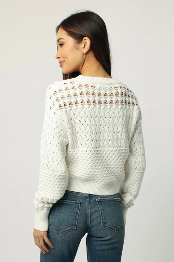 ABIGAIL CROPPED LONG SLEEVE SWEATER SOFT CREAM
