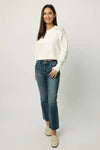 ABIGAIL CROPPED LONG SLEEVE SWEATER SOFT CREAM