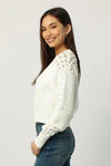 ABIGAIL CROPPED LONG SLEEVE SWEATER SOFT CREAM