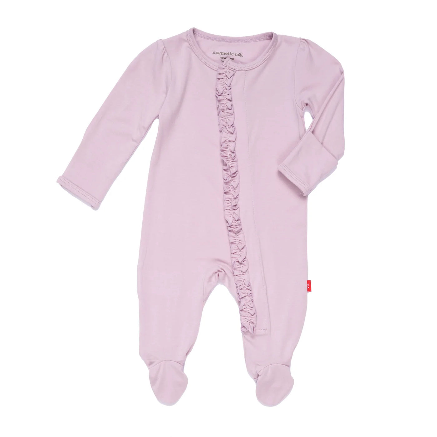 Iris light purple modal magnetic ruffle footie