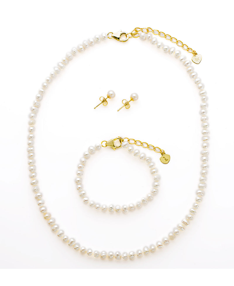 Freshwater Pearl Set -Necklace, Bracelet, and Earrings