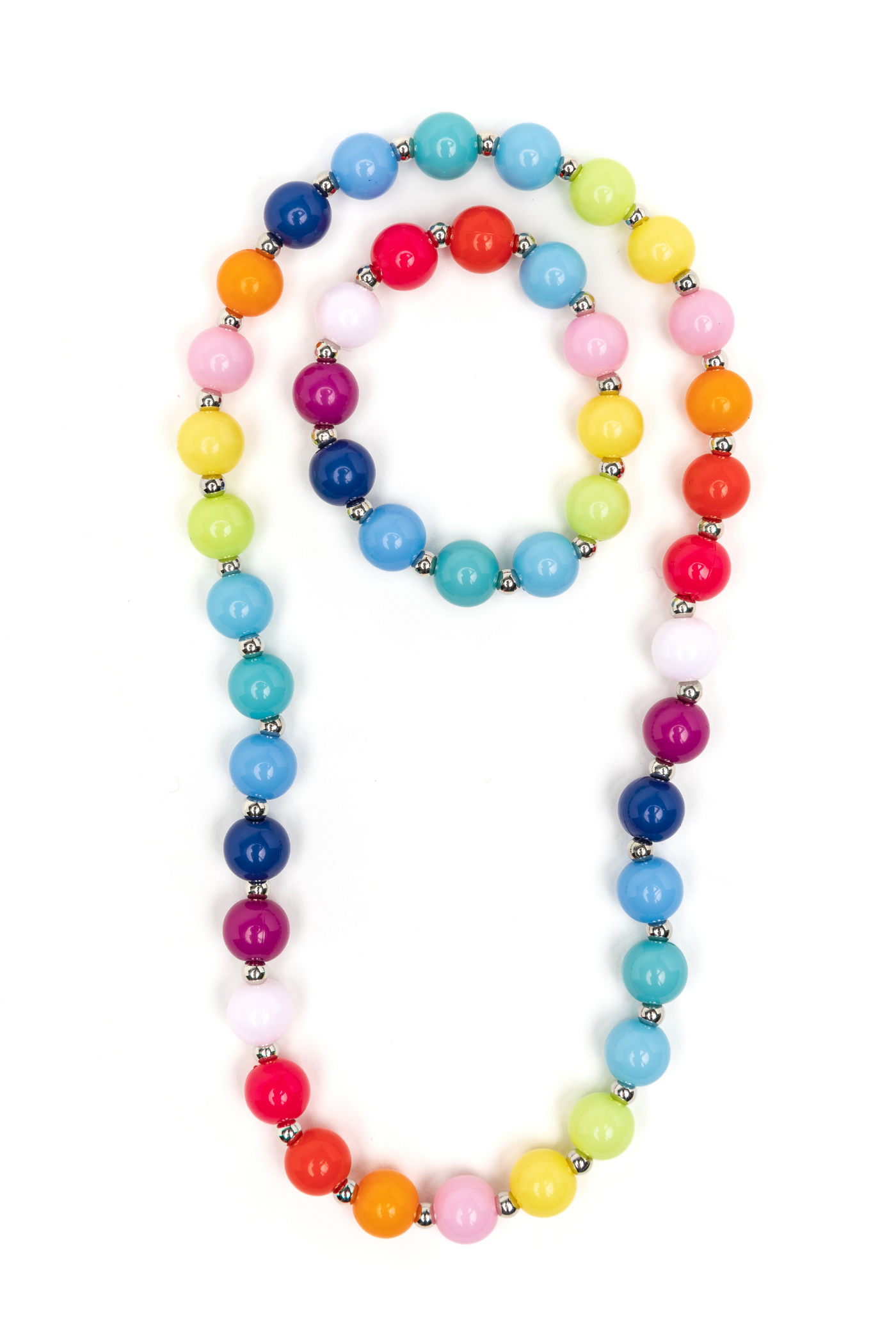 Beaded Bubblegum Necklace and Bracelet Set