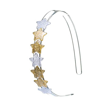 Stars Glitter Gold Silver Headband