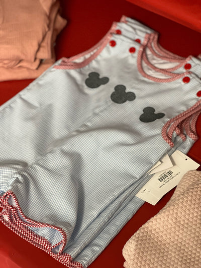 Lt Blue Gingham Mickey Shortall