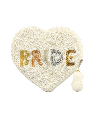BRIDE Heart Shaped Coin Pouch