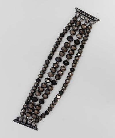 Hematite 4 Bead Row Smartwatch Band