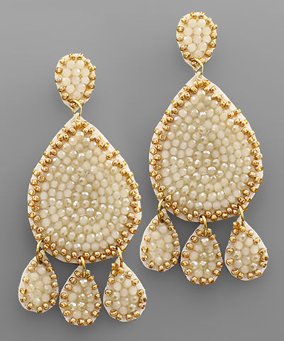 Ivory Multi Teardrop Dangle Earrings