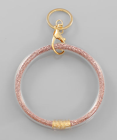 Rose Gold Seed Bead Silicone Key Ring Bracelet