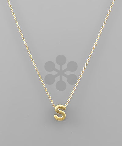 S Gold 16" Initial Chain Necklace