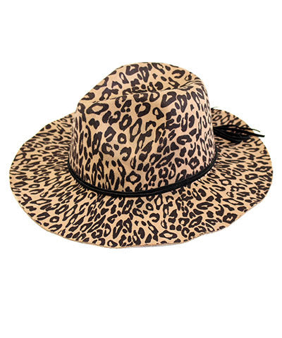 Taupe Leopard Panama Hat