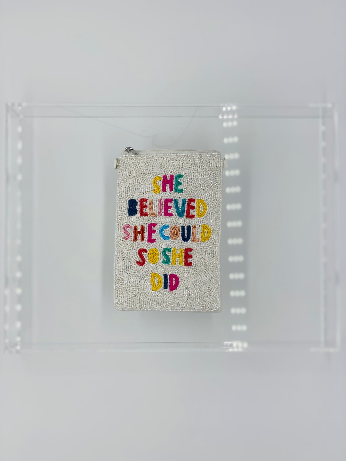 She Believed She Could Beaded Pouch