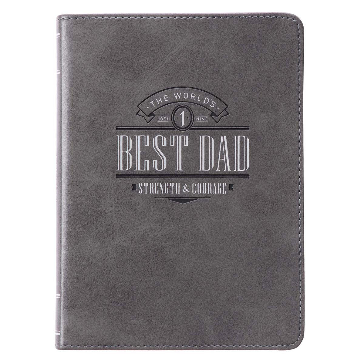The World's Best Dad Handy-Sized Gray Faux Leather Journal