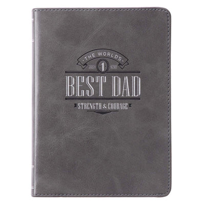 The World's Best Dad Handy-Sized Gray Faux Leather Journal