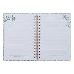 Sufficient Grace Teal Floral Large Wirebound Journal - 2 Corinthians 12:9