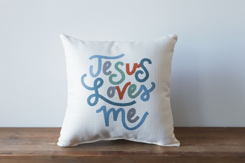 Jesus Love Me Blue Pillow