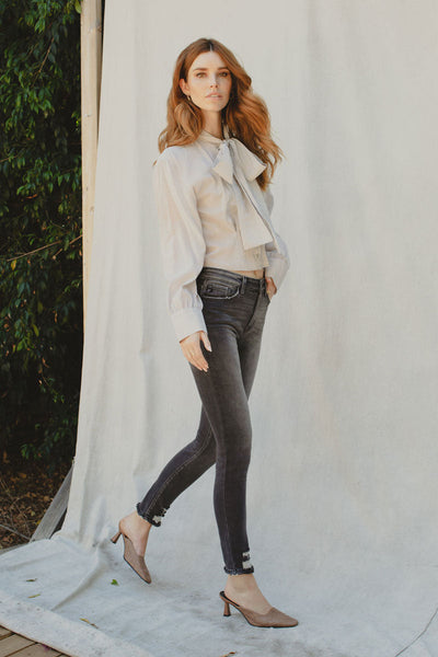 High Rise Super Skinny Jean- Light Grey Wash