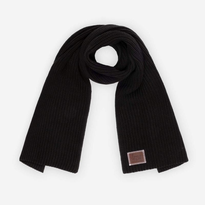 Black Speckled Flat Knit Scarf