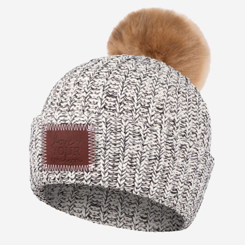 Black Speckled Pom Beanie