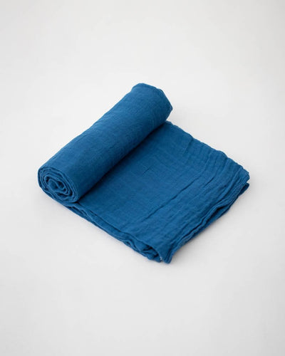Cotton Muslin Swaddle Single- Lake