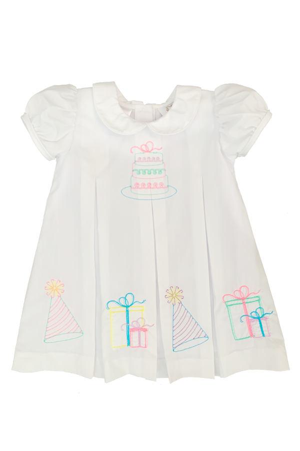 White Embroidered Birthday Dress