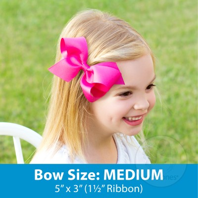 Medium Monogrammed Grosgrain Bow - Red with White Initial
