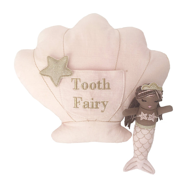 "Macie" Mermaid Tooth Fairy Pillow and Doll Set