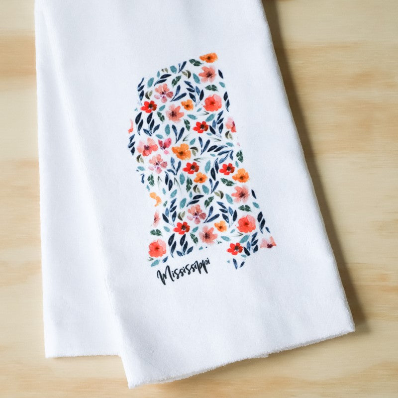 Mimi Floral Filled State Dish Towel - Tennessee