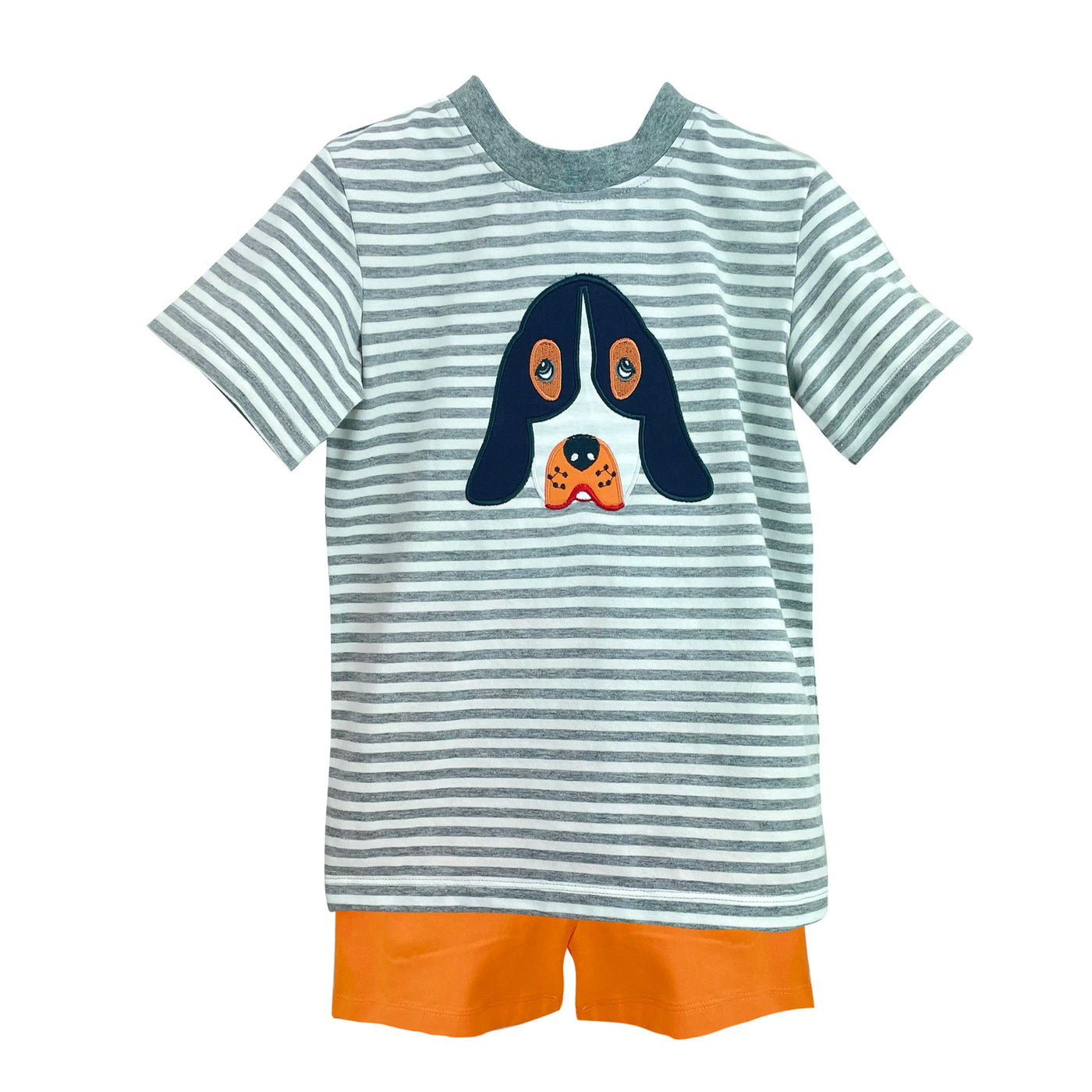 Grey/Orange Boys Shorts Set