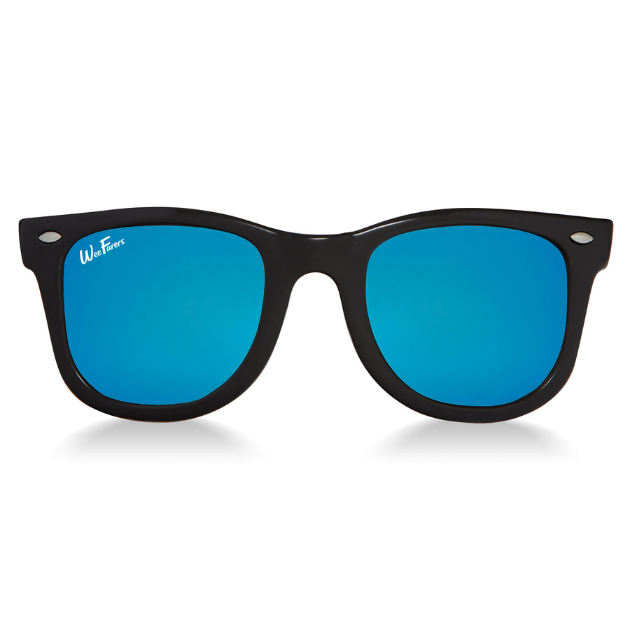 Polarized WeeFarers Sunglasses- Black & Ocean Blue