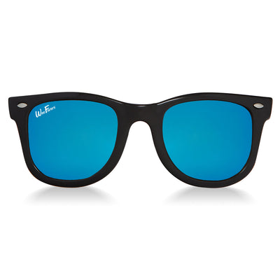 Polarized WeeFarers Sunglasses- Black & Ocean Blue