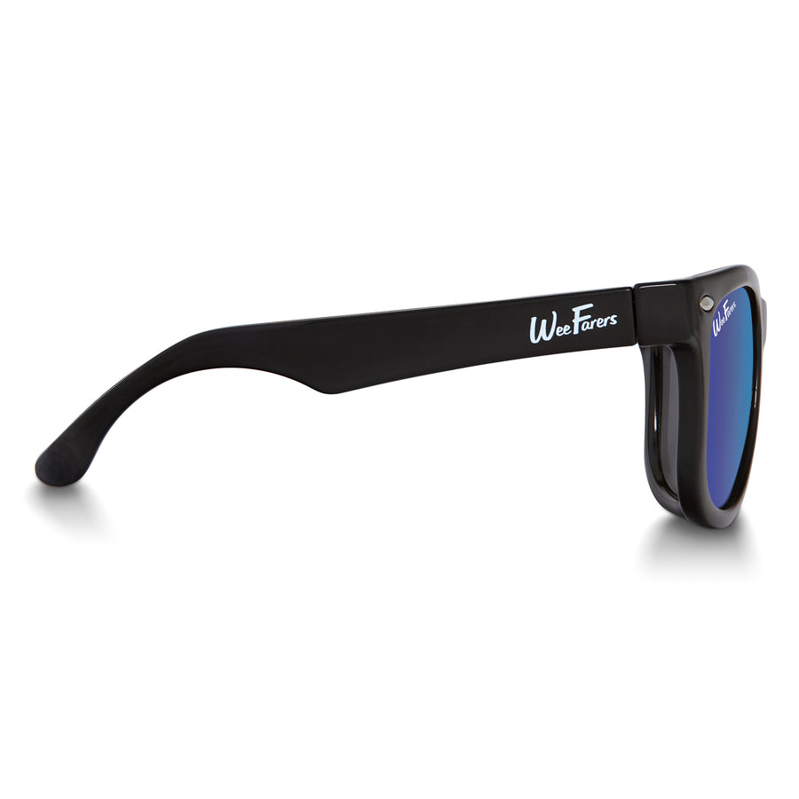 Polarized WeeFarers Sunglasses- Black & Ocean Blue