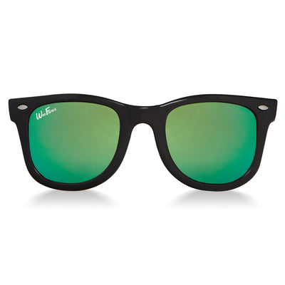 Polarized WeeFarers Sunglasses- Black & Sea Green