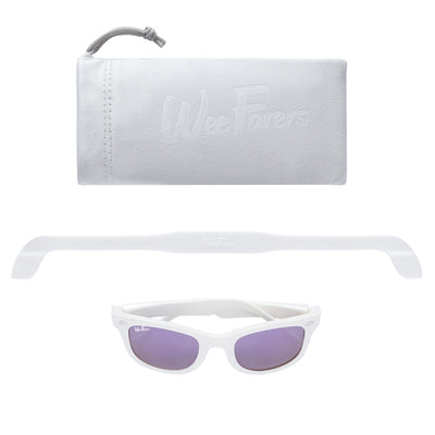 Polarized WeeFarers Sunglasses- White & Purple