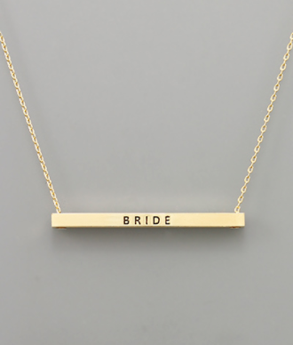 "Bride" Brass Necklace- Gold