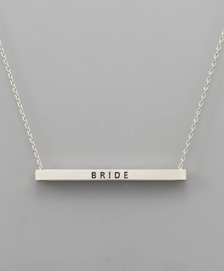 "Bride" Brass Necklace- Rhodium