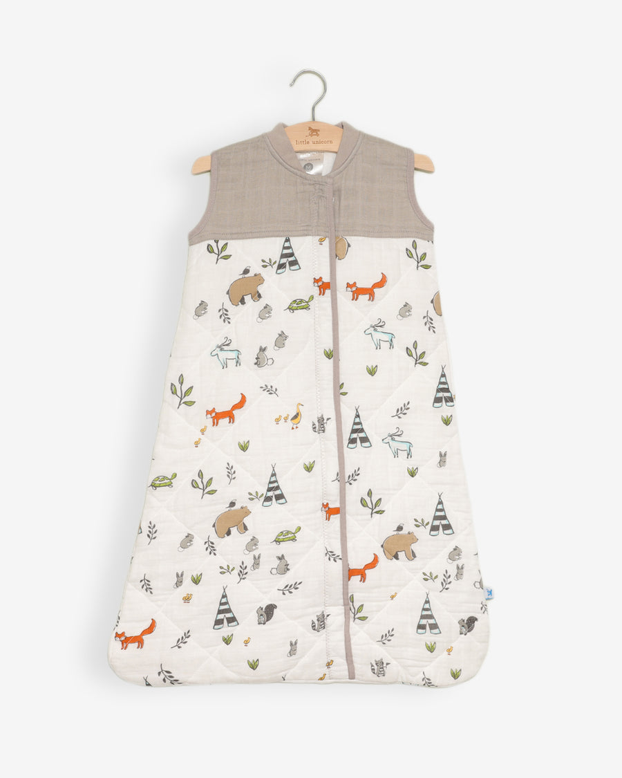 Cotton Muslin Quilted Sleep Bag - Forest Friends