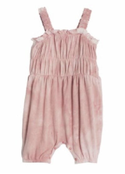 mabel + honey sundae smile knit romper - pink