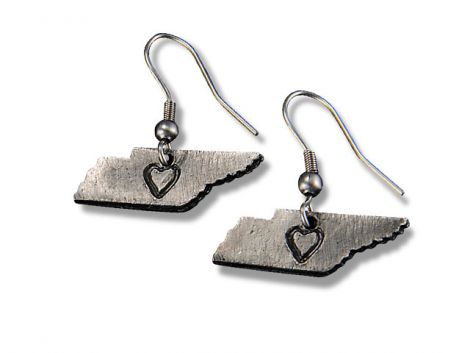 Antiqued Tennessee Heart Earrings