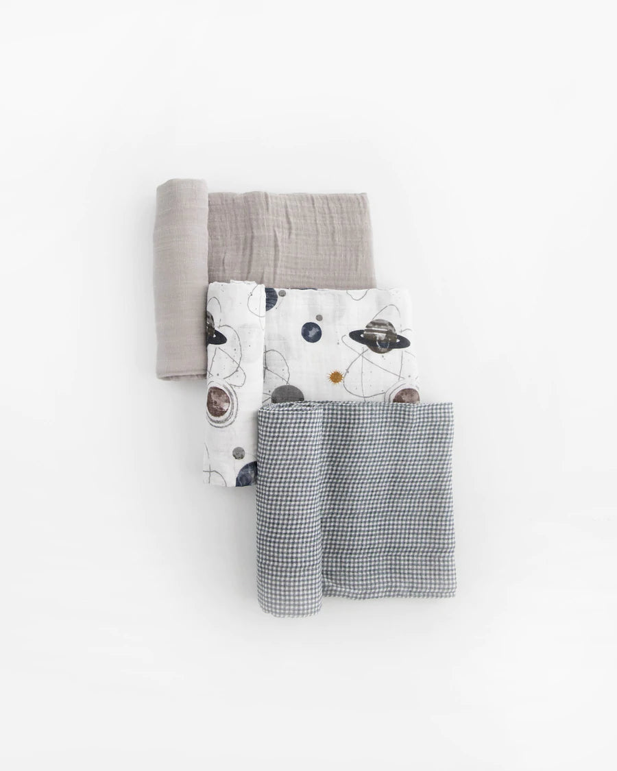 Cotton Muslin Swaddle- 3 Pack- Planetary