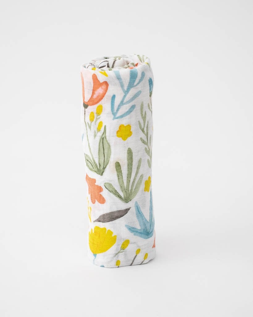 Cotton Muslin Swaddle Single- Meadow