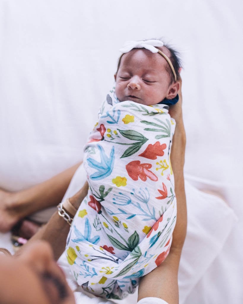 Cotton Muslin Swaddle Single- Meadow