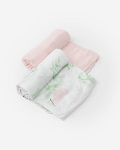 Deluxe Muslin Swaddle 2 Pack- Blush Peony Set